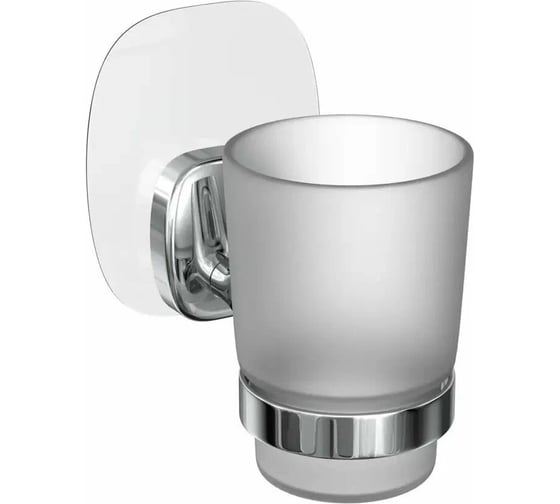 Стакан для зубных щеток LEMER на силиконовом креплении NATURE хром LEM-N07CR 1