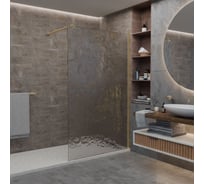 Душевая перегородка RGW 100*210 WA-55-Gb Золото браш/Лёд/8 мм (Easy) 33105510-236