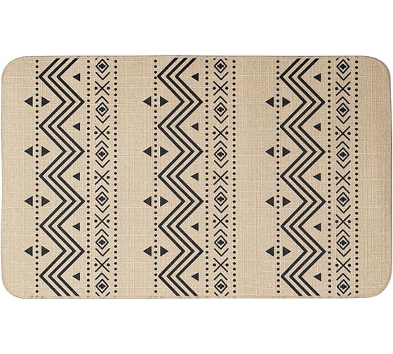 Коврик для ванной VIDAGE Родос 50х80 см, цвет бежевый, лен/резиновая подложка 1359040 1