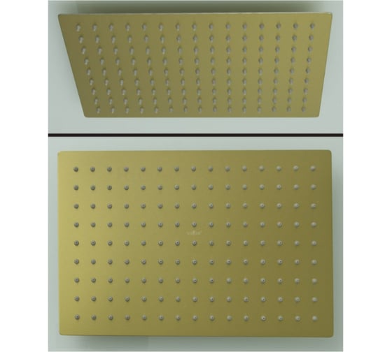 Лейка тропического душа прямоугольная ViEir 20×30 см верхний душ матовое золото V2014-S 1