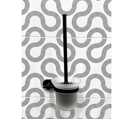 Ершик настенный стеклянный для туалета ViEir нержавеющая сталь и стекло, черный, V5113-C 1