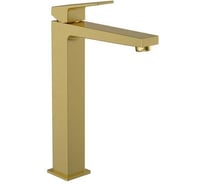 Смеситель для раковины-чаши Vitra Minimax Square (Минимакс Сквуэр) однорычажный брашированное золото латунь A4372425EXP