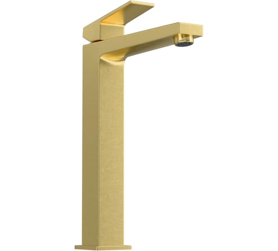 Смеситель для раковины-чаши Vitra Minimax Square (Минимакс Сквуэр) однорычажный брашированное золото латунь A4372425EXP