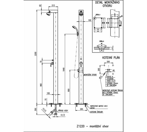 Душевая стойка RavSlezak Z1220