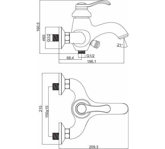 Смеситель для ванны Maxonor MN3276-7