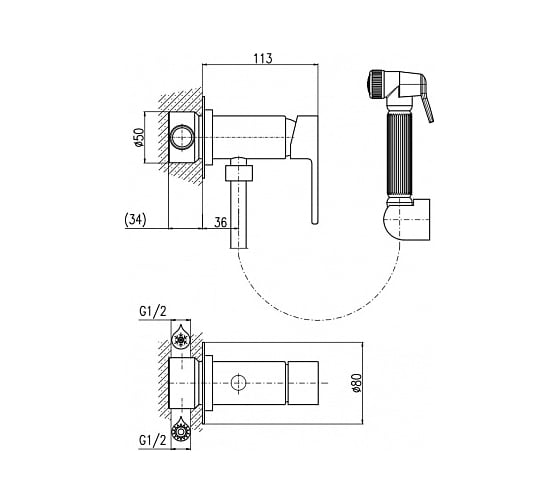 Смеситель для биде RavSlezak VLTAVA VT447/1CMAT