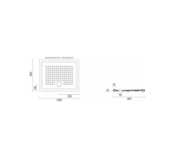 Душевой поддон GSI PIATTI DOCCIA 100x80x4.5, белый 438511