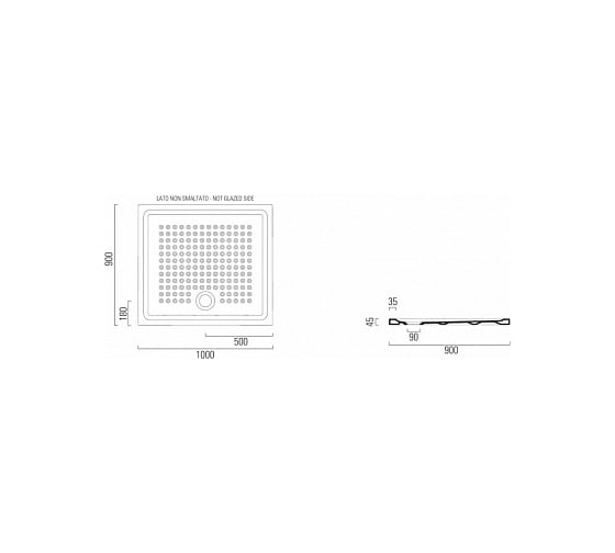 Душевой поддон GSI PIATTI DOCCIA 100x90x4.5, белый глянец 439211