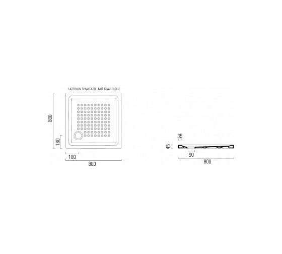 Душевой поддон GSI PIATTI DOCCIA 80x80x4.5, белый глянец 438411