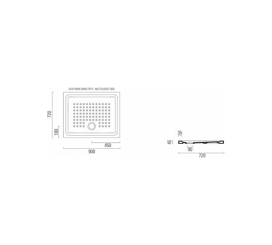 Душевой поддон GSI PIATTI DOCCIA 90x72x4.5, белый глянец 438811