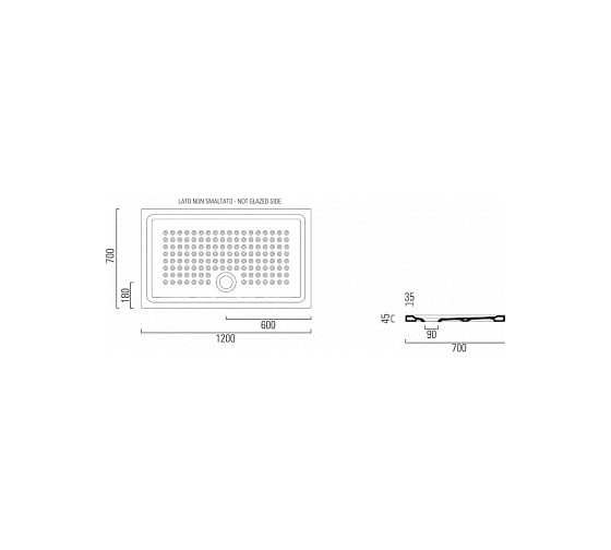Душевой поддон GSI PIATTI DOCCIA 120x70x4.5, белый 439911