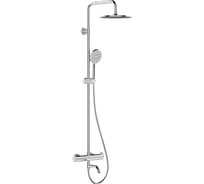 Душевая система с термостатом, поворотным изливом-переключателем, лейкой и верхним душем FRAP F24006