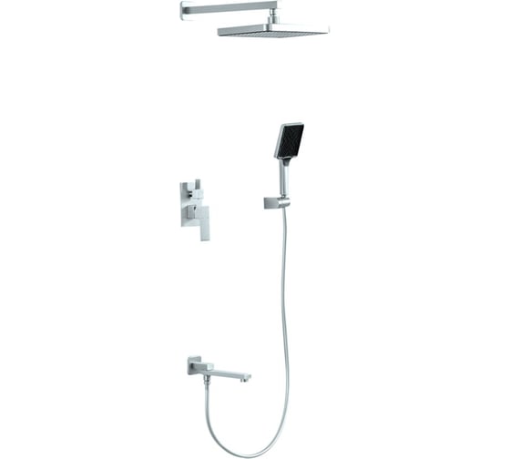 Душевая система с поворотным изливом, лейкой и верхним душем FRAP F7191 1