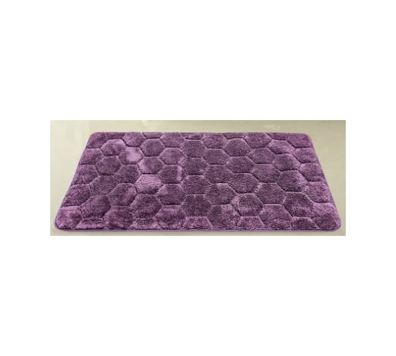 Коврик в ванну Bath Plus ЛАНА 120x70 см, микрофибра, соты фиолетовый GR214S 1