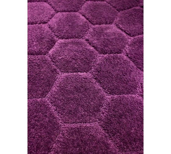Коврик в ванну Bath Plus ЛАНА 120x70 см, микрофибра, соты фиолетовый GR214S