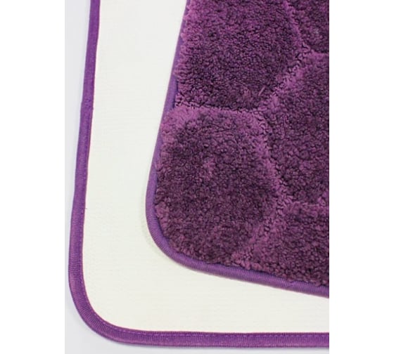 Коврик в ванну Bath Plus ЛАНА 120x70 см, микрофибра, соты фиолетовый GR214S