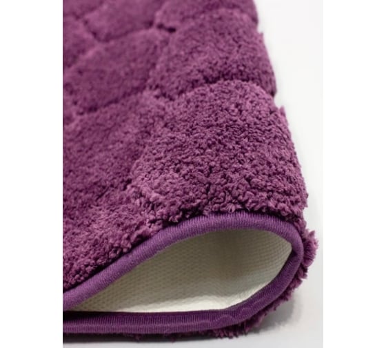 Коврик в ванну Bath Plus ЛАНА 120x70 см, микрофибра, соты фиолетовый GR214S