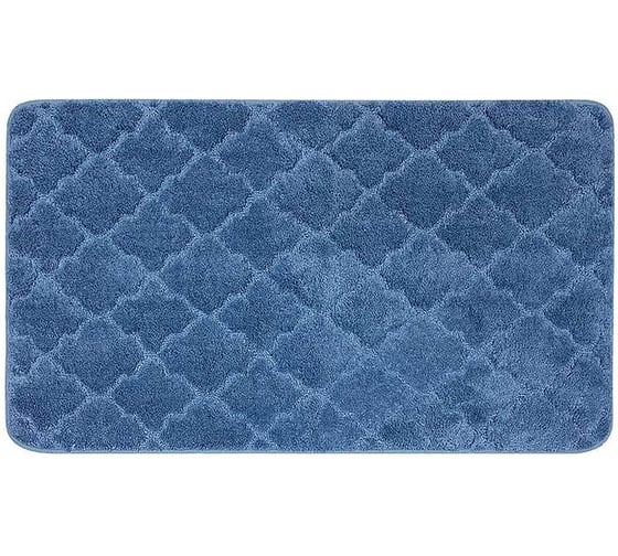 Коврик в ванну Bath Plus ЛАНА 120x70 см, микрофибра, синий ромб GR208R 1