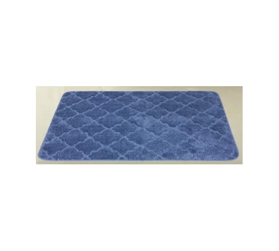 Коврик в ванну Bath Plus ЛАНА 120x70 см, микрофибра, синий ромб GR208R