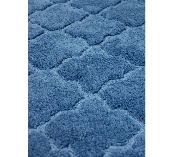 Коврик в ванну Bath Plus ЛАНА 120x70 см, микрофибра, синий ромб GR208R