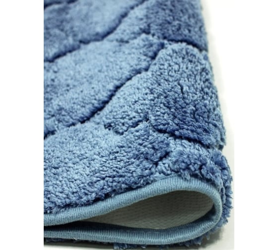 Коврик в ванну Bath Plus ЛАНА 120x70 см, микрофибра, синий ромб GR208R