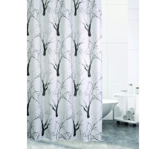 Штора для ванной Bath Plus 180x180 FOREST TEXTURE GREY-WHITE ch-21266