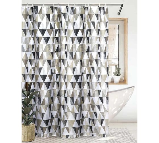 Штора для ванной Bath Plus 180x180 TRIANGULAR SCRAWL grey ch-21260/8