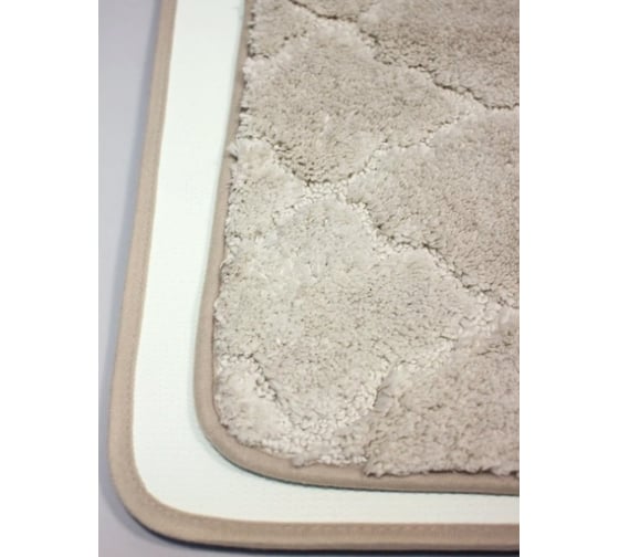 Коврик в ванну Bath Plus ЛАНА 120x70 см, микрофибра, ромб бежево-серый GR215R
