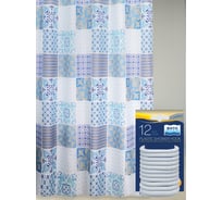 Комплект: штора для ванной и кольца Bath Plus AKCH15068