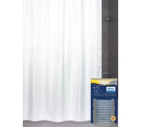 Комплект: штора для ванной и кольца Bath Plus BIG белая AKST-001