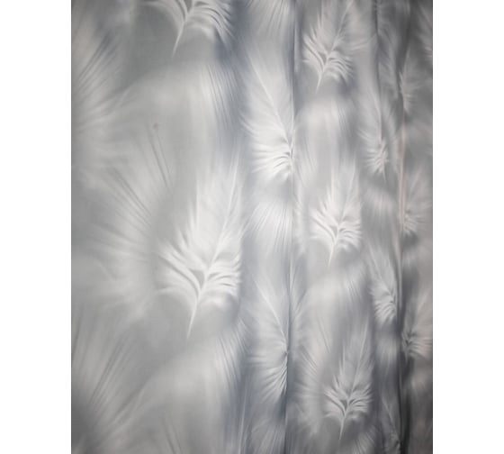 Комплект: штора для ванной и кольца Bath Plus FLOATING FEATHER, grey akch-21293