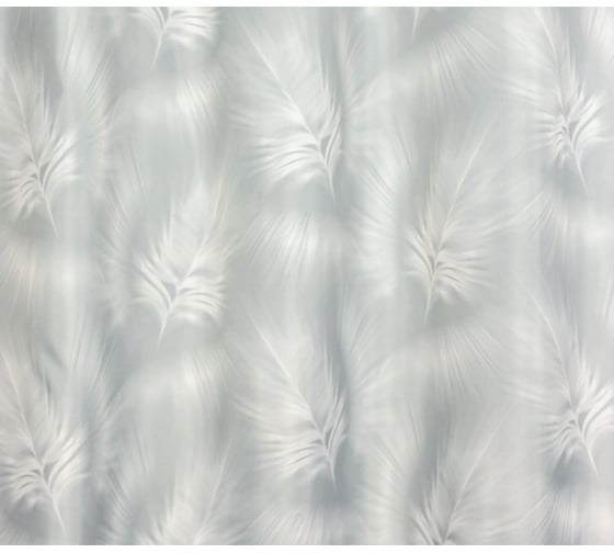 Комплект: штора для ванной и кольца Bath Plus FLOATING FEATHER, grey akch-21293