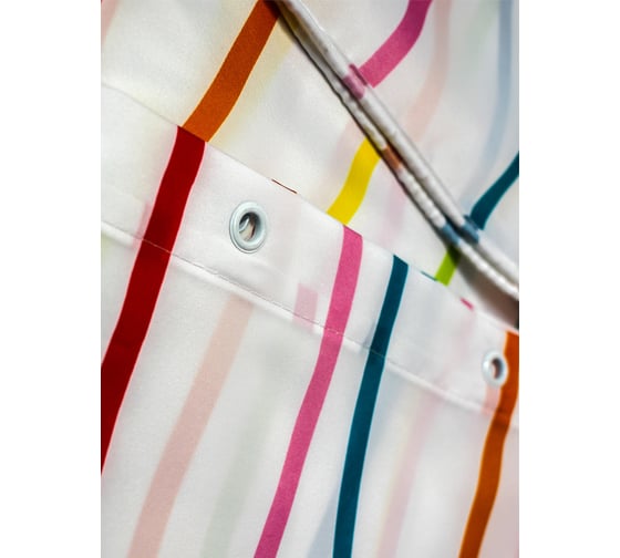 Комплект: штора для ванной и кольца Bath Plus GORGEOUS STRIPE, multi akch-21295