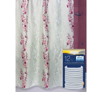 Комплект: штора для ванной и кольца Bath Plus Blossom Falling розовый akch14036/1