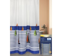 Комплект: штора для ванной и кольца Bath Plus Regatta blue akch17022