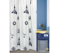 Комплект: штора для ванной и кольца Bath Plus Shell-Anchor akch17009