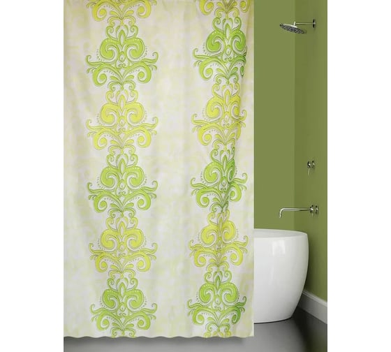 Штора для ванной Bath Plus DAMASK зеленый 180x180 21245/1-P