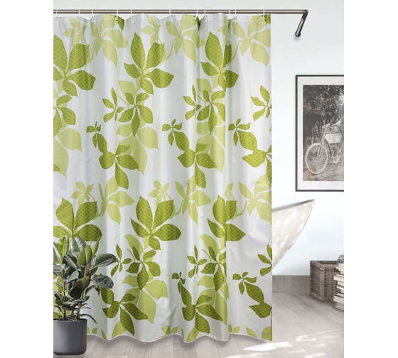 Комплект: штора для ванной и кольца Bath Plus AKDS3007 1