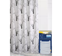 Комплект: штора для ванной и кольца Bath Plus FOREST TEXTURE akch-21266