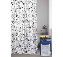 Комплект: штора для ванной и кольца Bath Plus TERRAZZO мульти akch-21264