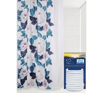 Комплект: штора для ванной и кольца Bath Plus RAGING FLORA akch-21269