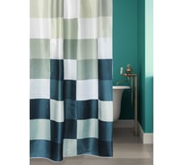Комплект: штора для ванной и кольца Bath Plus RUBIK'S CUBE olive green akch-21288