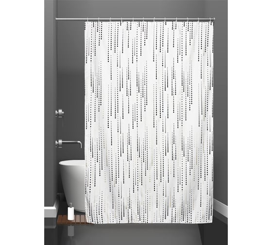 Штора для ванны Bath Plus 180x200 Mizzle II Drops black+gold ch-21310