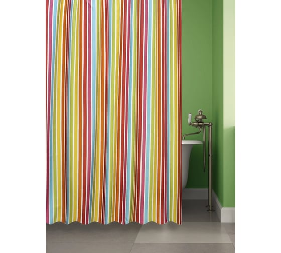 Штора для ванной Bath Plus 180x200 MULTI HORIZONT AL STRIPE 2100S/09 1