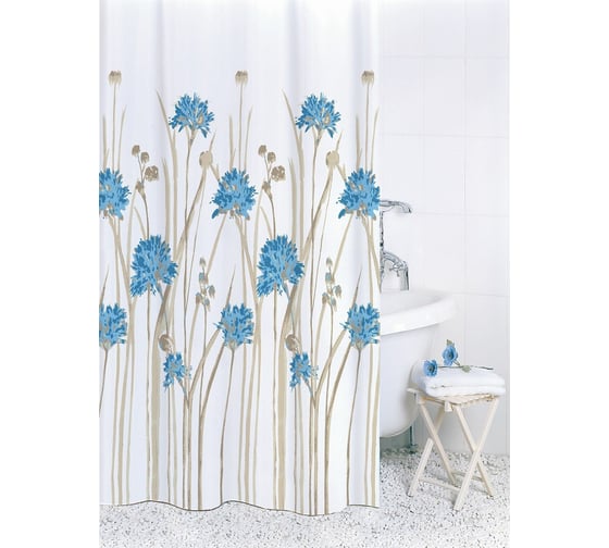 Штора для ванной Bath Plus 180x180 Flowers Blue ch16007/0 1