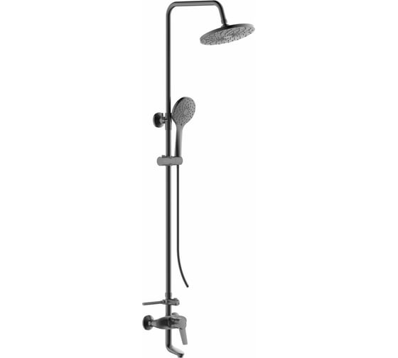Душевая система 3-х функц. со смесителем и изливом Gota Rocio компл.с шлангом и душ. лейкой, цвет графит 635155 635155-GOTA 1