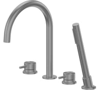 Смеситель ABBER Wasser Kreis 316 на борт ванны, оружейная сталь брашированная AF8113BGG