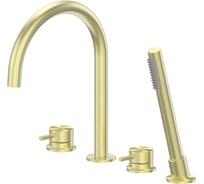 Смеситель ABBER Wasser Kreis 316 на борт ванны, золото брашированное AF8113BG