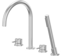 Смеситель ABBER Wasser Kreis 316 на борт ванны, сталь брашированная AF8113BST