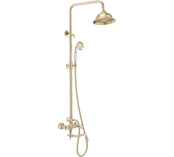 Душевая система ViEiR двухвентильная, золото верхний душ и ручная лейка ретро V370162-E 1